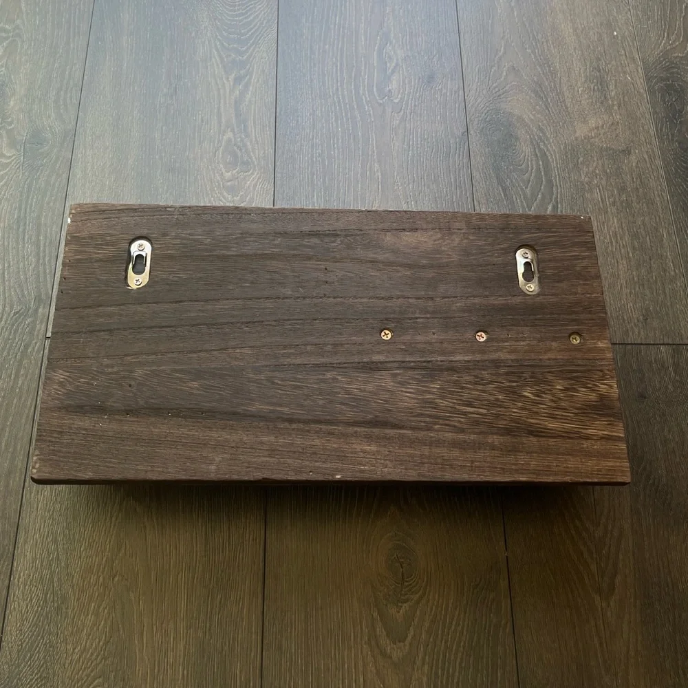 Rustic Wood Wall Organizer with Hooks